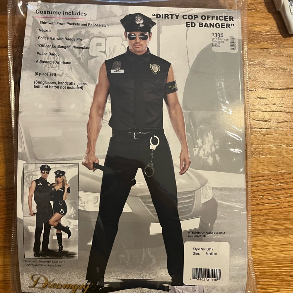 Mens medium sexy officer Halloween costume